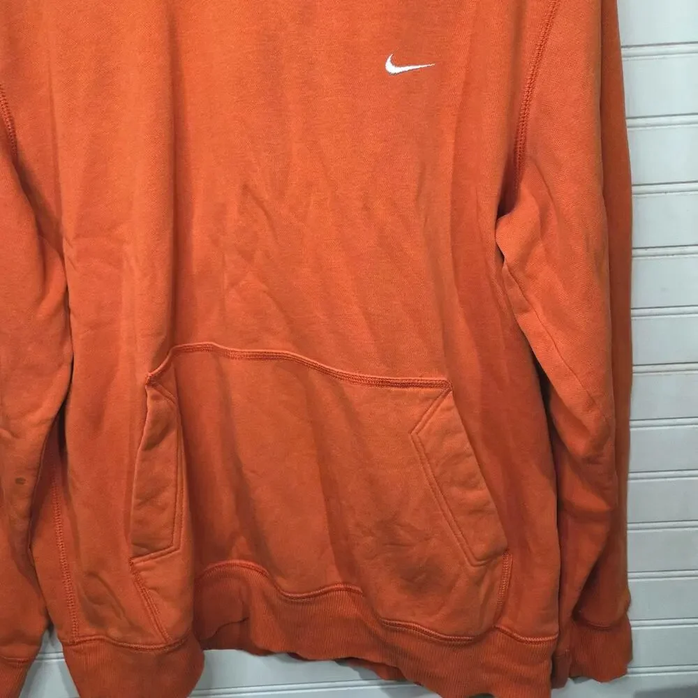 Nike Men’s Large Orange Pullover Hoodie Embroidered Swoosh Sweatshirt